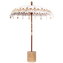 Balinesisk parasol med base Creme 185 x 185 x 260 cm
