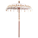 Balinesisk parasol med base Creme 185 x 185 x 260 cm