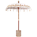 Balinesisk parasol med base Creme 185 x 185 x 260 cm