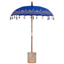 Balinesisk parasol med base Blå 185 x 185 x 260 cm