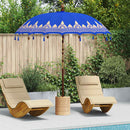 Balinesisk parasol med base Blå 215 x 215 x 260 cm