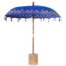 Balinesisk parasol med base Blå 215 x 215 x 260 cm