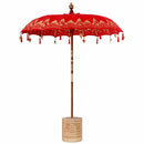 Balinesisk parasol med base Rød 185 x 185 x 260 cm