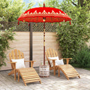 Balinesisk parasol med base Rød 185 x 185 x 260 cm