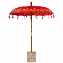 Balinesisk parasol med base Rød 185 x 185 x 260 cm
