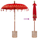 Balinesisk parasol med base Rød 185 x 185 x 260 cm