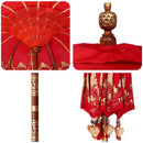 Balinesisk parasol med base Rød 215 x 215 x 260 cm
