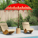 Balinesisk parasol med base Rød 215 x 215 x 260 cm