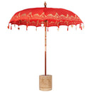 Balinesisk parasol med base Rød 215 x 215 x 260 cm