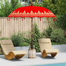 Balinesisk parasol med base Rød 215 x 215 x 260 cm
