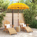Balinesisk parasol med base Gul 185 x 185 x 260 cm