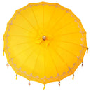 Balinesisk parasol med base Gul 185 x 185 x 260 cm