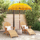 Balinesisk parasol med base Gul 185 x 185 x 260 cm
