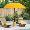 Balinesisk parasol med base Gul 215 x 215 x 260 cm