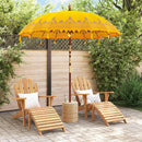 Balinesisk parasol med base Gul 215 x 215 x 260 cm