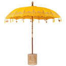 Balinesisk parasol med base Gul 215 x 215 x 260 cm