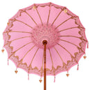 Balinesisk parasol med base Lyserød 185 x 185 x 260 cm
