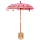 Balinesisk parasol med base Lyserød 185 x 185 x 260 cm