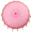 Balinesisk parasol med base Lyserød 185 x 185 x 260 cm