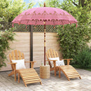 Balinesisk parasol med base Lyserød 215 x 215 x 260 cm
