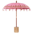 Balinesisk parasol med base Lyserød 215 x 215 x 260 cm