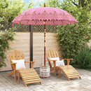 Balinesisk parasol med base Lyserød 215 x 215 x 260 cm