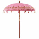 Balinesisk parasol med base Lyserød 215 x 215 x 260 cm