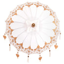 Balinesisk parasol med base Creme 95 x 95 x 260 cm