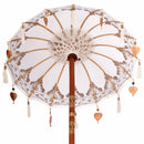 Balinesisk parasol med base Creme 95 x 95 x 260 cm