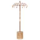 Balinesisk parasol med base Creme 95 x 95 x 260 cm