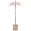 Balinesisk parasol med base Creme 95 x 95 x 260 cm