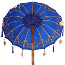 Balinesisk parasol med base Blå 95 x 95 x 260 cm
