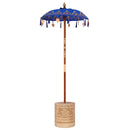 Balinesisk parasol med base Blå 95 x 95 x 260 cm