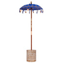 Balinesisk parasol med base Blå 95 x 95 x 260 cm
