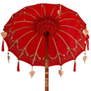 Balinesisk parasol med base Rød 95 x 95 x 260 cm