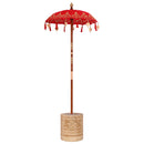 Balinesisk parasol med base Rød 95 x 95 x 260 cm