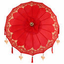 Balinesisk parasol med base Rød 95 x 95 x 260 cm