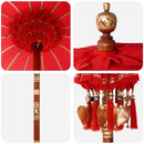 Balinesisk parasol med base Rød 95 x 95 x 260 cm