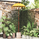 Balinesisk parasol med base Gul 95 x 95 x 260 cm