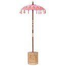 Balinesisk parasol med base Lyserød 95 x 95 x 260 cm
