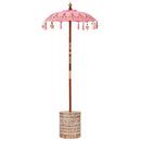 Balinesisk parasol med base Lyserød 95 x 95 x 260 cm