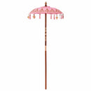 Balinesisk parasol med base Lyserød 95 x 95 x 260 cm