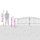 Haveport WOERDEN 100 x 500 cm Stål Grå Låses