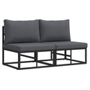 Udendørs Møbler 2 Stk Sort og Anthracit 70 x 71,5 x 71 cm Metal