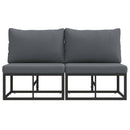 Udendørs Møbler 2 Stk Sort og Anthracit 70 x 71,5 x 71 cm Metal