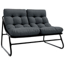 Havemøbler med pude Sort 110 x 81 x 71 cm Pulverlakeret stål