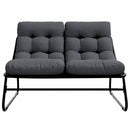 Havemøbler med pude Sort 110 x 81 x 71 cm Pulverlakeret stål