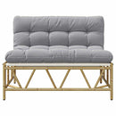 Udendørs siddepladser med pude Lysegrå 110 x 74,5 x 71 cm Stål