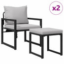 Havemøbler 4 pcs 2-Antal sæder Lysegrå Polyester