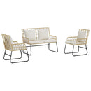 Have Spisebordssæt 3 pcs Brun og Creme polyrattan